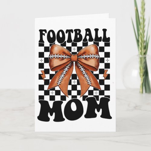 Footll Mom Coquette Footll Bow Mother Day For Wome Card