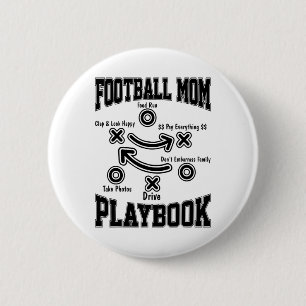 Footll Mom Playbook Footll Player Mama Sport Love Button