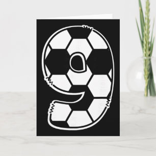 Footll Number 9 Kids Birthday Soccer Maths Day Card