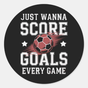 Footll Soccer Player Score More Goals Grroots For Classic Round Sticker