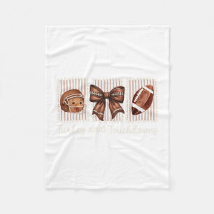 Footll Thanksgiving Turkey And Touchdowns Fall Wom Fleece Blanket