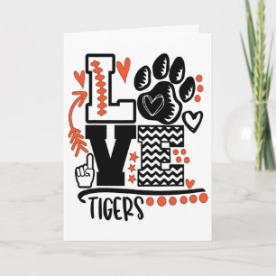 Footll Tigers Paw Mom School Spirit Card