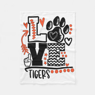 Footll Tigers Paw Mom School Spirit Fleece Blanket