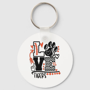 Footll Tigers Paw Mom School Spirit  Keychain