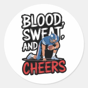 Footll Touchdown Footll Lover Sunday Lineman Classic Round Sticker