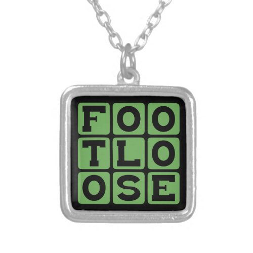 Footloose Dancing Feet Silver Plated Necklace
