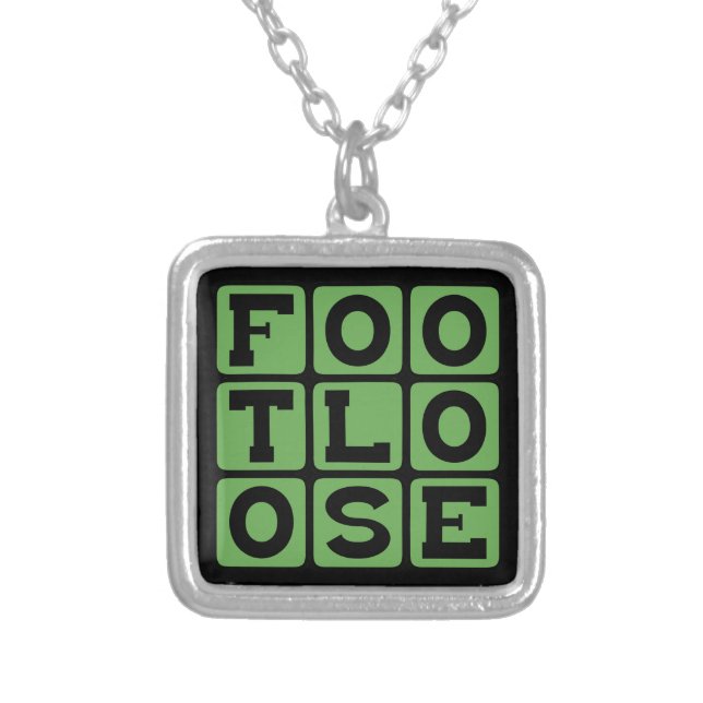 Footloose, Dancing Feet Silver Plated Necklace (Front)