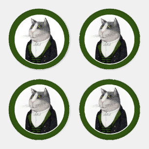 FOOTMAN CAT Round Acrylic Coasters