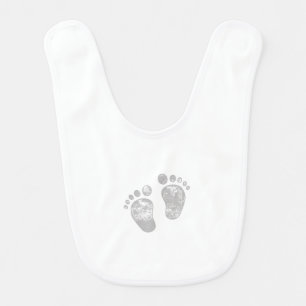 Footprint Baby Bib Baby Feet Gender Neutral