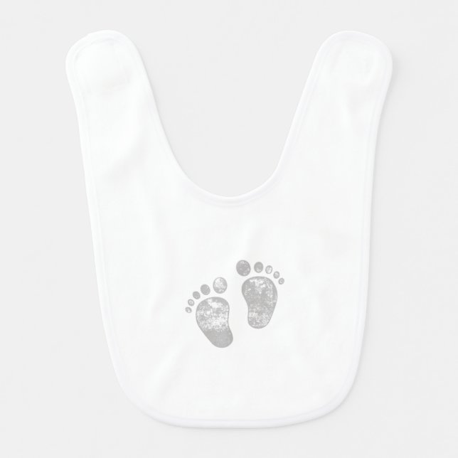 Footprint Baby Bib | Baby Feet | Gender Neutral (Front)
