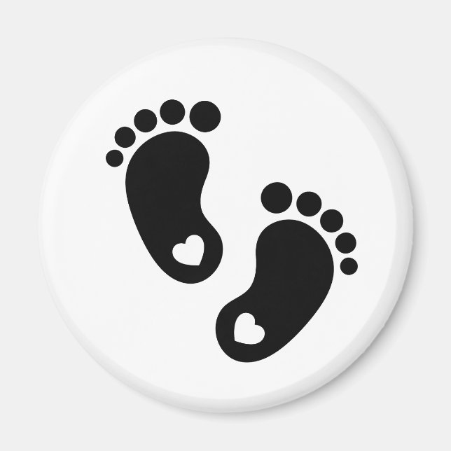 Footprint Baby Heart, Baby Feet Magnet (Front)