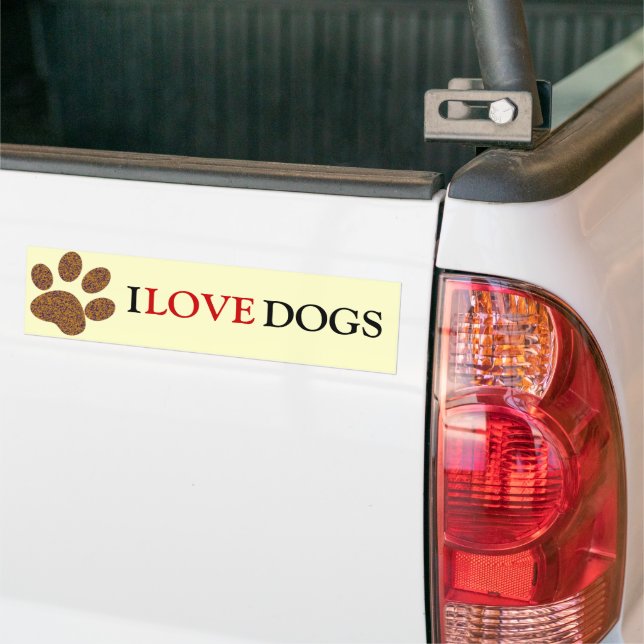 Footprint Dog Bumper Sticker (On Truck)
