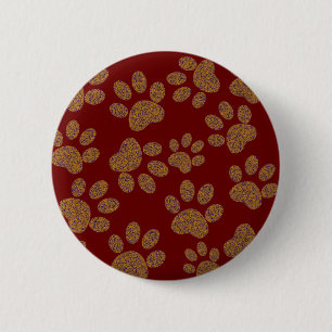 footprint dog pinback button