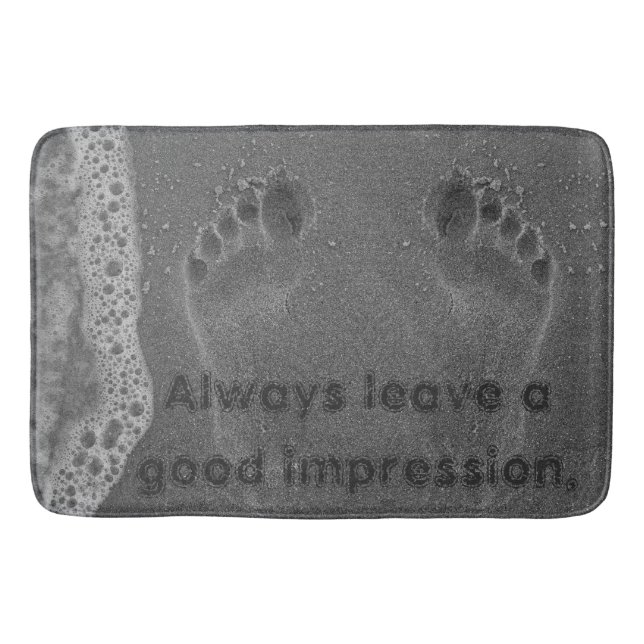 Footprint Impressions in the Sand Bathroom Mat (Front)