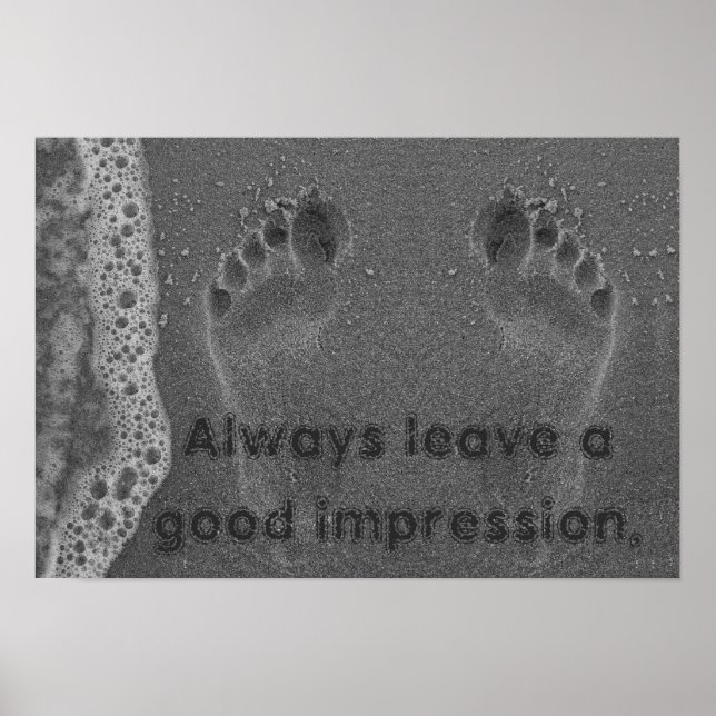 Footprint Impressions in the Sand Poster (Front)