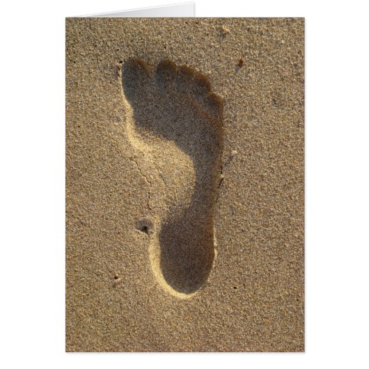 Footprint in beach sand cards (Front)