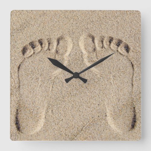 Footprint In Sand  Square Wall Clock