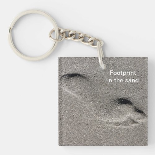 Footprint In The Sand Keychain