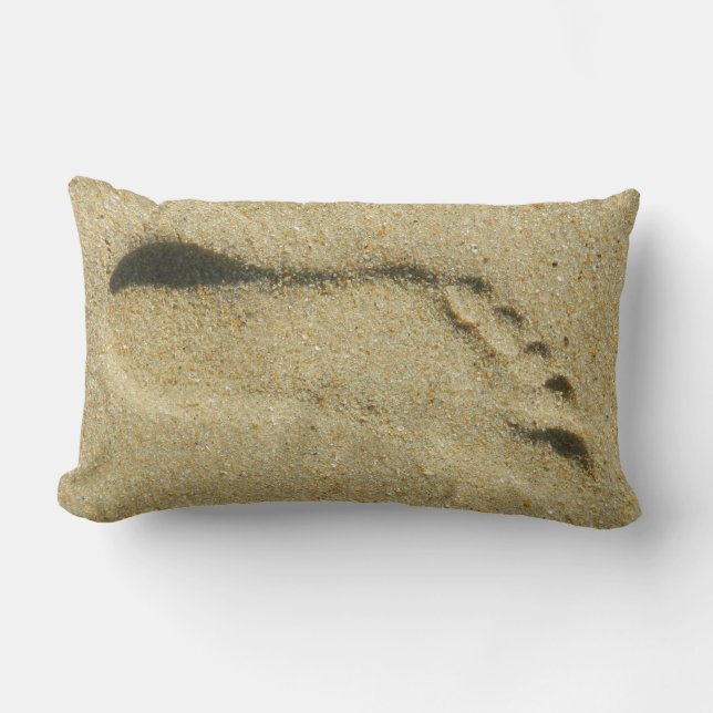 Footprint in the Sand Lumbar Pillow (Front)