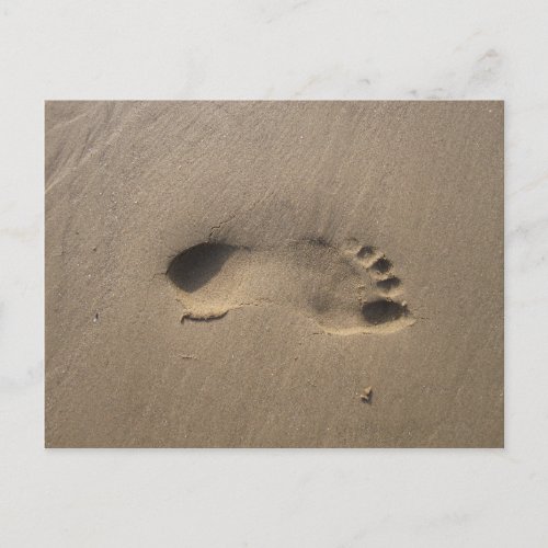 Footprint in the sand postcard