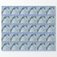 baby boy blue feet pattern wrapping paper