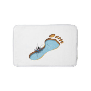 Footprint Lake – Surreal Fishing Art Bath Mat