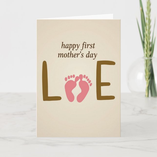 Footprint Love Mothers Day Card (Front)