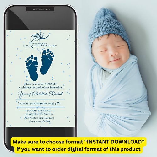 Footprint Newborn Baby Boy Muslim Aqiqah Aqeeqa