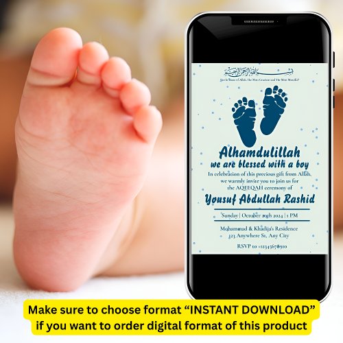 Footprint Newborn Baby Boy Muslim Aqiqah