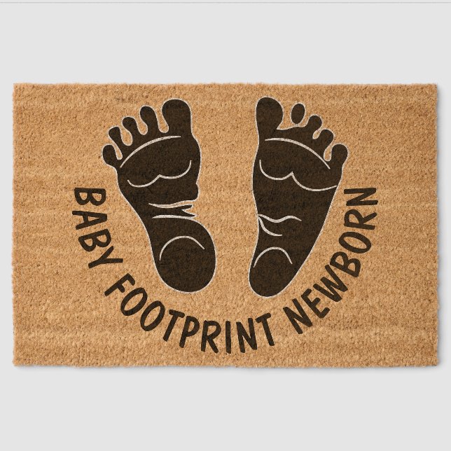 Footprint Newborn Baby Fiber Doormat (Front)