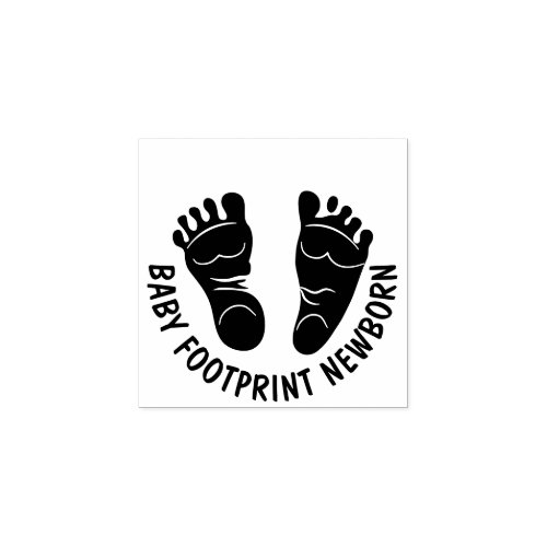 Footprint Newborn Baby Rubber Stamp