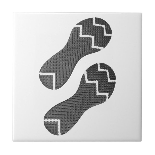 Footprint of running shoes ceramic tile (Front)