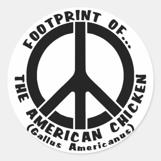 Footprint of the American Chicken (Style 1) Classic Round Sticker ...