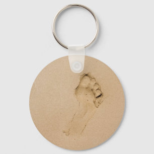 Footprint on the Beach Keychain