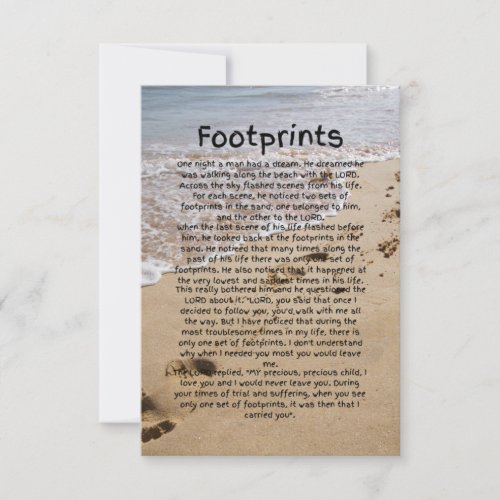 Footprint Poem Flat Greeting Card