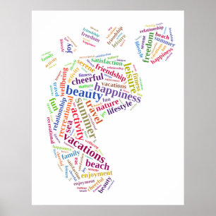 Footprint words cloud poster