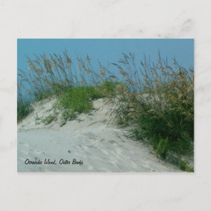 Footprints and Sand Dunes, Okracoke Island, NC Postcard
