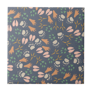 Footprints Animal Lover Natural Spring Vibes Ceramic Tile