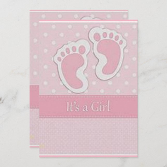 footprints baby shower card (Front/Back)