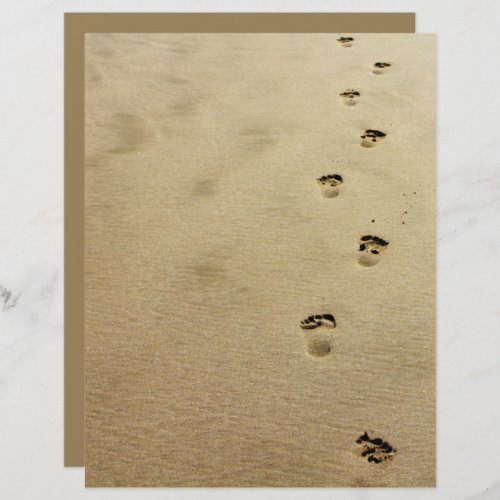 Footprints Beach Sand Scrapbooking Paper