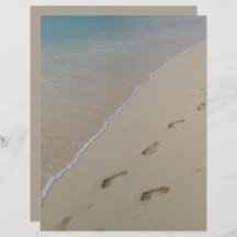 Footprints Beach Scrapbooking Paper