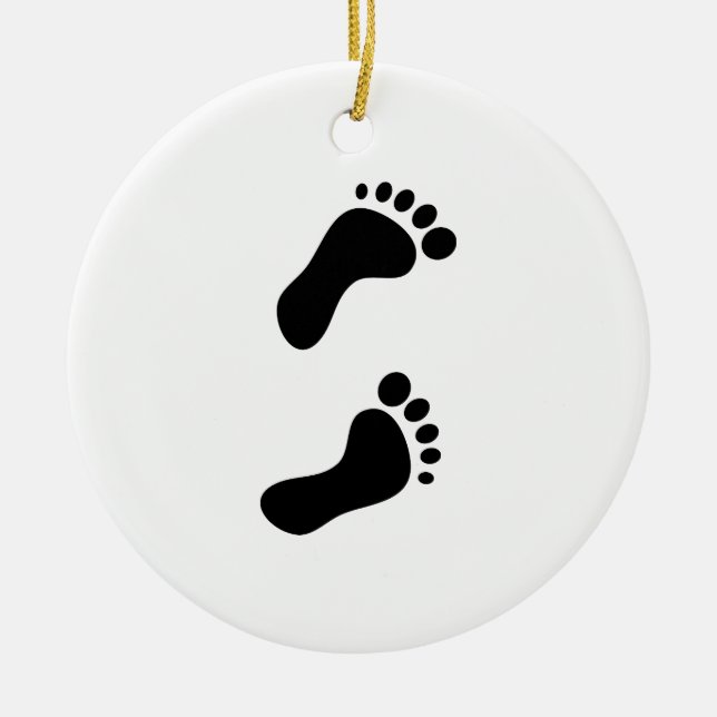 Footprints Ceramic Ornament (Front)