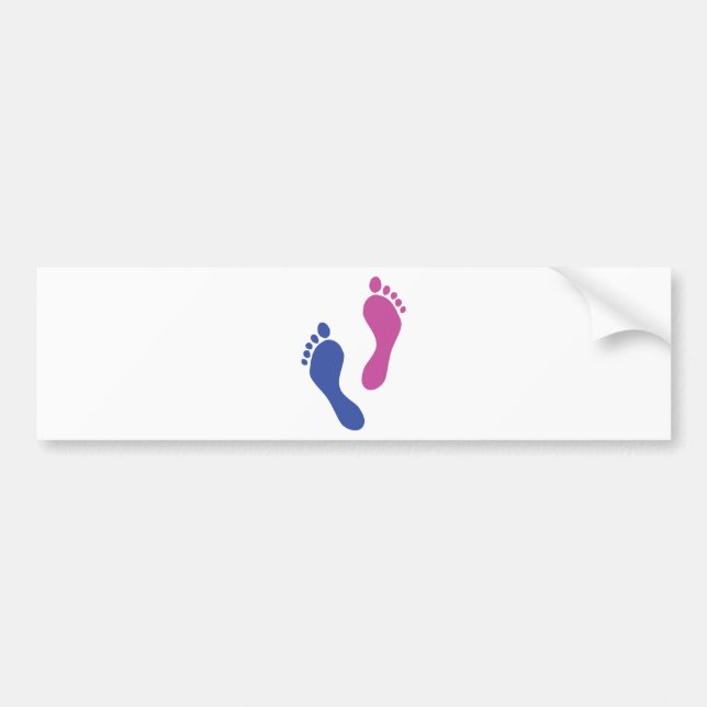 footprints colored bumper sticker (Front)
