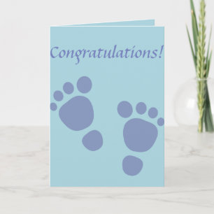 Footprints Congratulations Newborn Boy Card