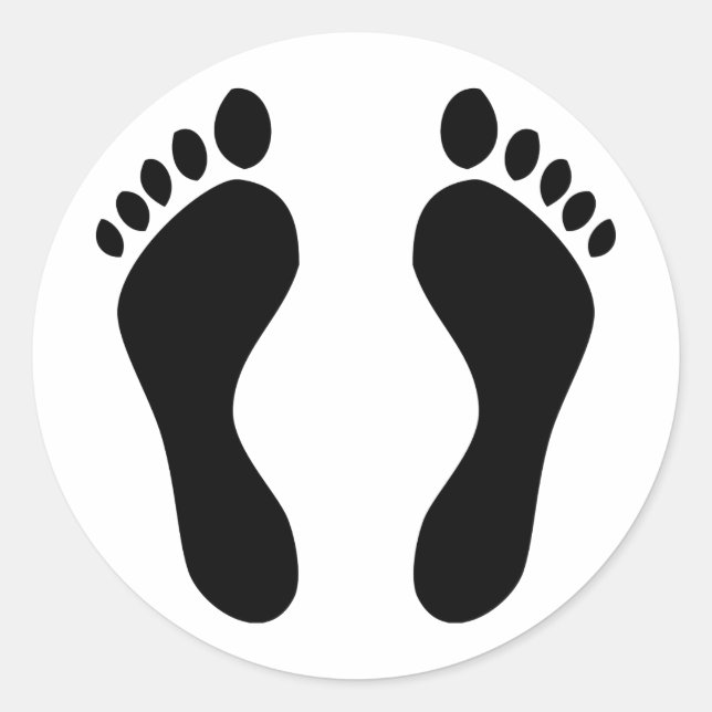 footprints feet classic round sticker (Front)