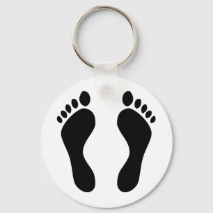 footprints feet keychain