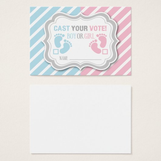 Footprints Gender Reveal Voting Card (Front & Back)