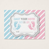 Footprints Gender Reveal Voting Card (Front)