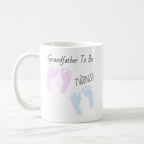 Footprints Grandfaother To Be Twins Announcement Coffee Mug