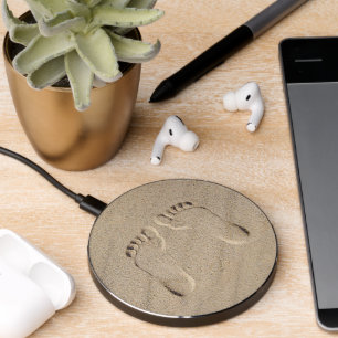 Footprints In Beach Sand Wireless Charger